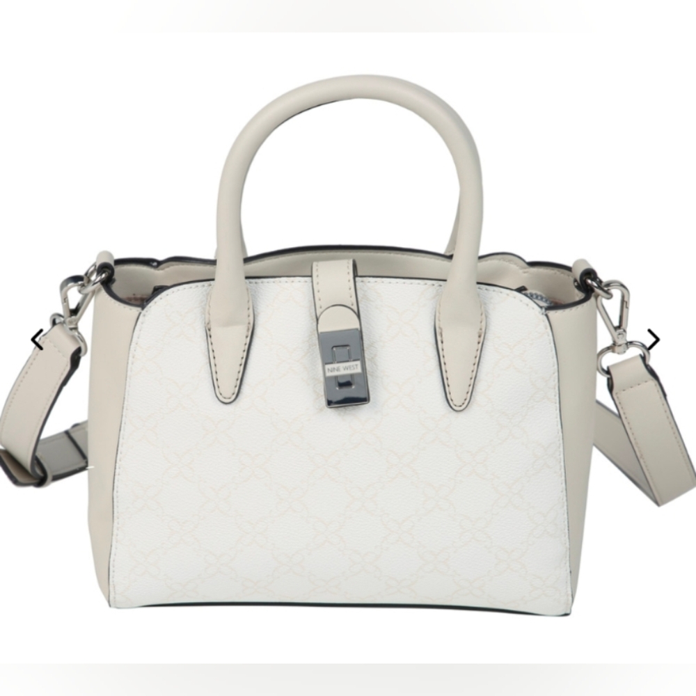 Nine West White and Black Satchel - Picture 6 of 9